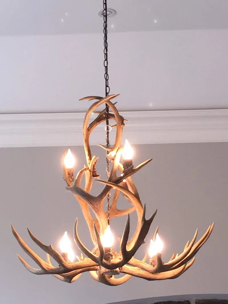 Antler chandelier installed by Elite Electric